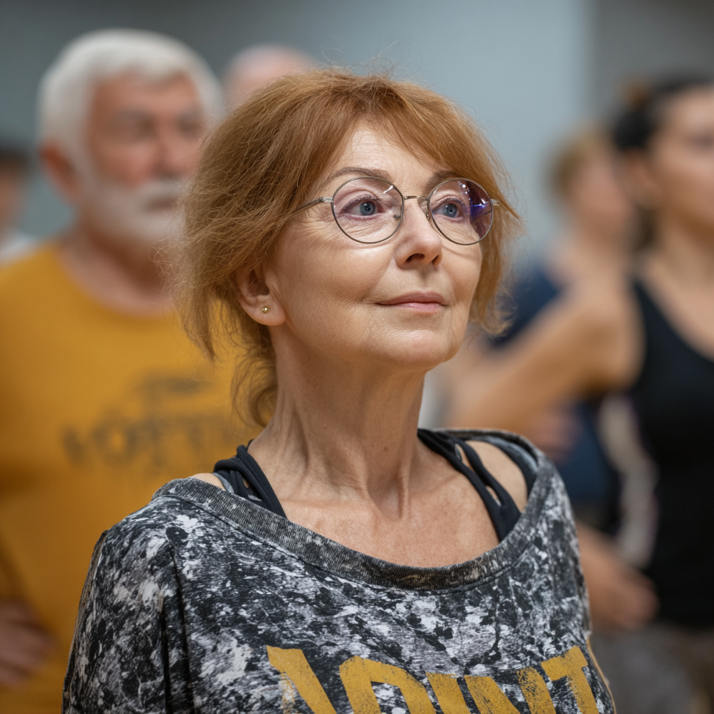 Persoană matură antrenându-se cu încredere în sala Dromavynx